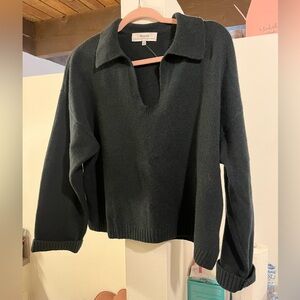 Madewell Deep Green V-Neck Sweater
